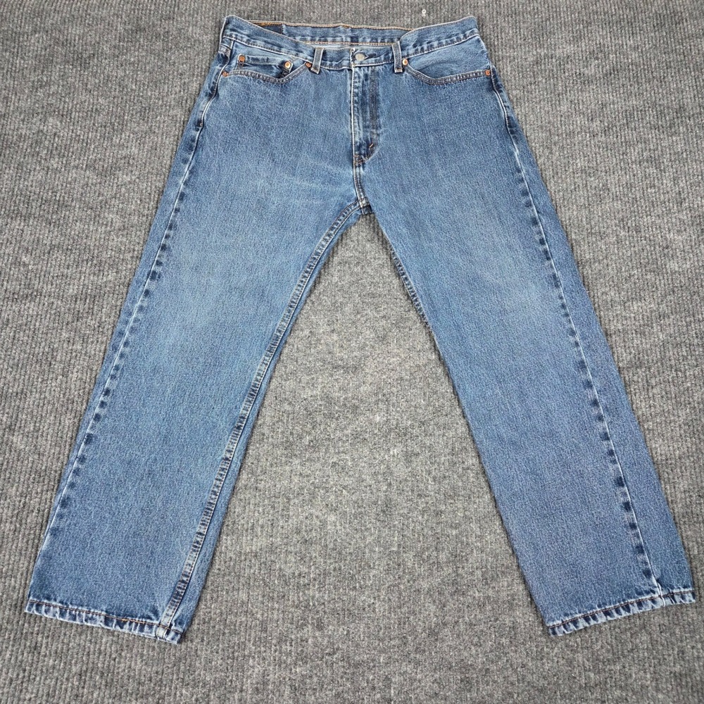 Levis 505 Mens Regular Fit‎ Straight Leg Jeans Blue Denim 36x29 00505-4886